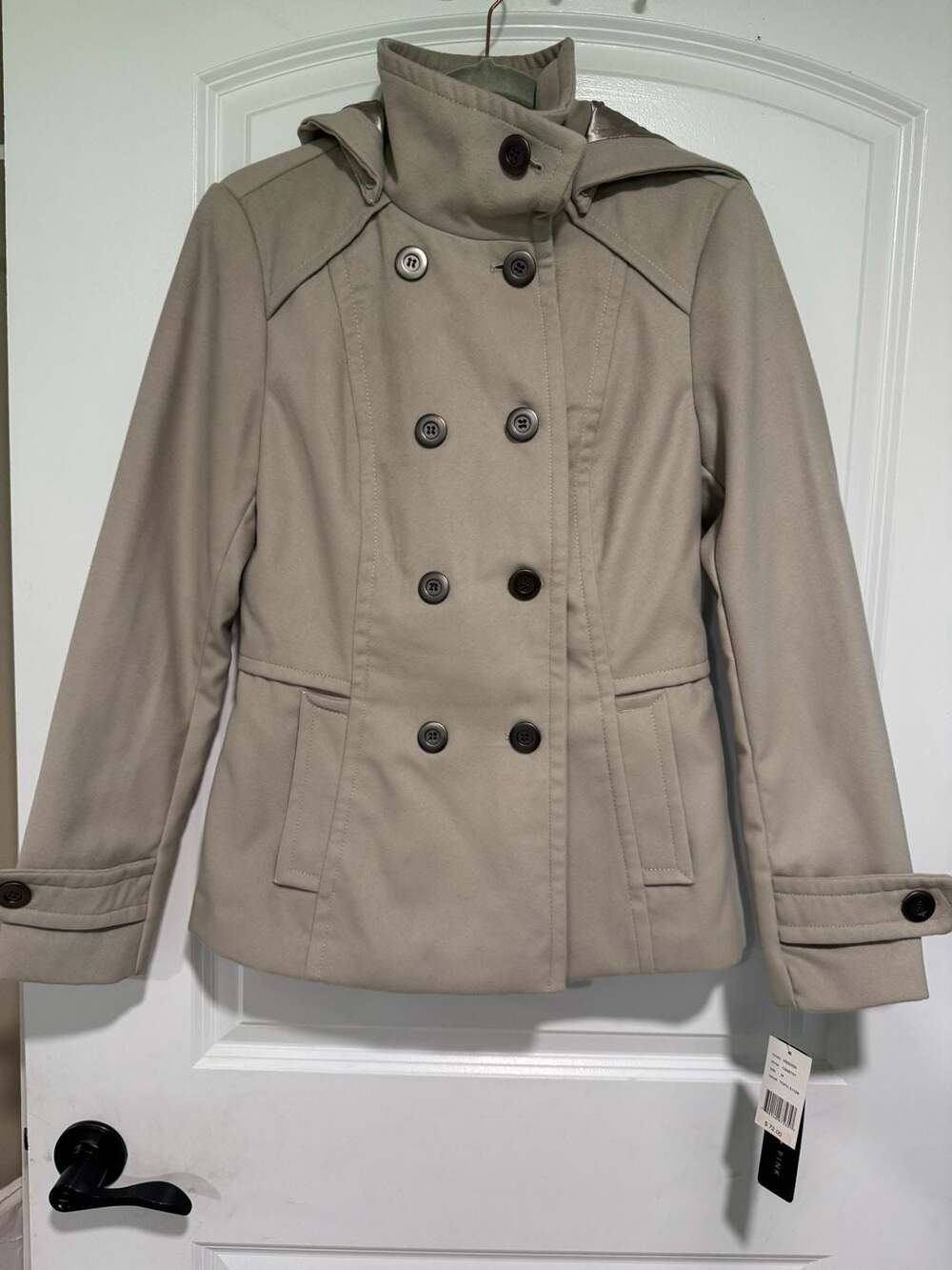 Classic Double Breasted Trench Peacoat Quiet Luxury Minimalist Fall Jacket NWT